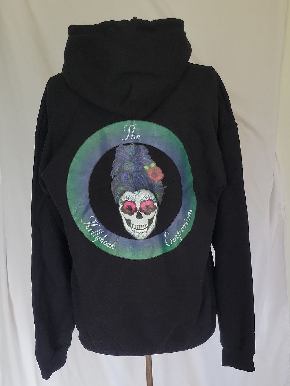Gildan Sugar Skull Hoodie, Medium, Black, NWOT